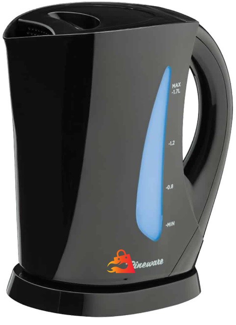 Pineware Black Plastic Cordless Kettle