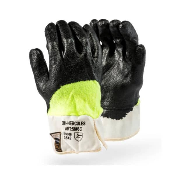 Taeki5 HI VIZ Nitrile Coated Safety Cuff Glove