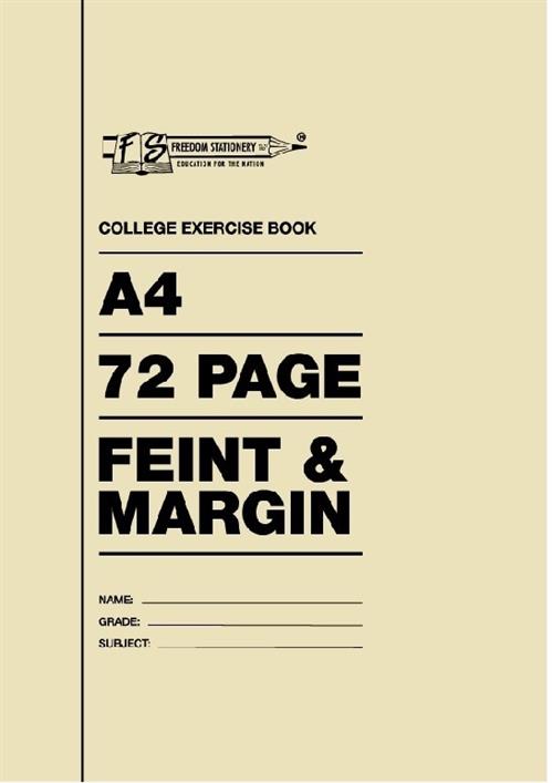 Single Freedom A4 72 Pages College Exercise Book Feint And Margin