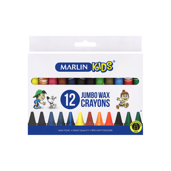 Marlin Jumbo Wax Crayons 12 Crayons