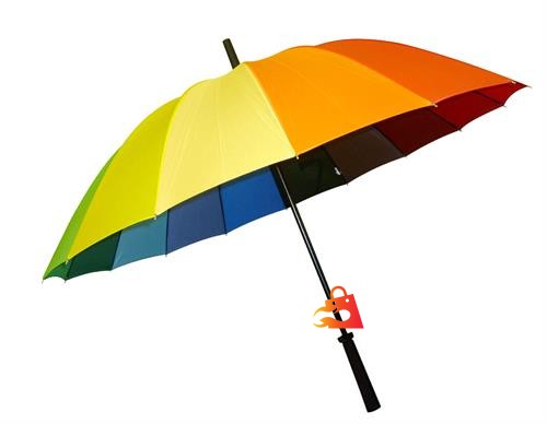 Handheld Large Multicolour Rainbow Umbrella