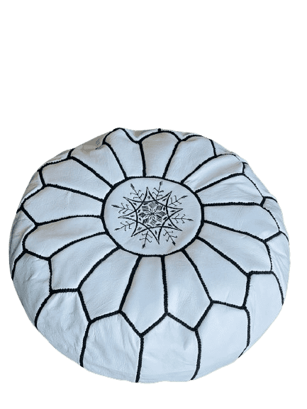 Handmade Genuine Leather, Moroccan Pouffe